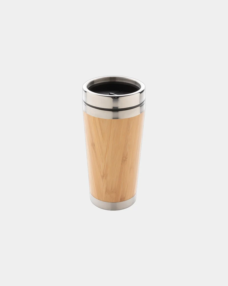 Taza bambú doble pared 450ml para personalizar