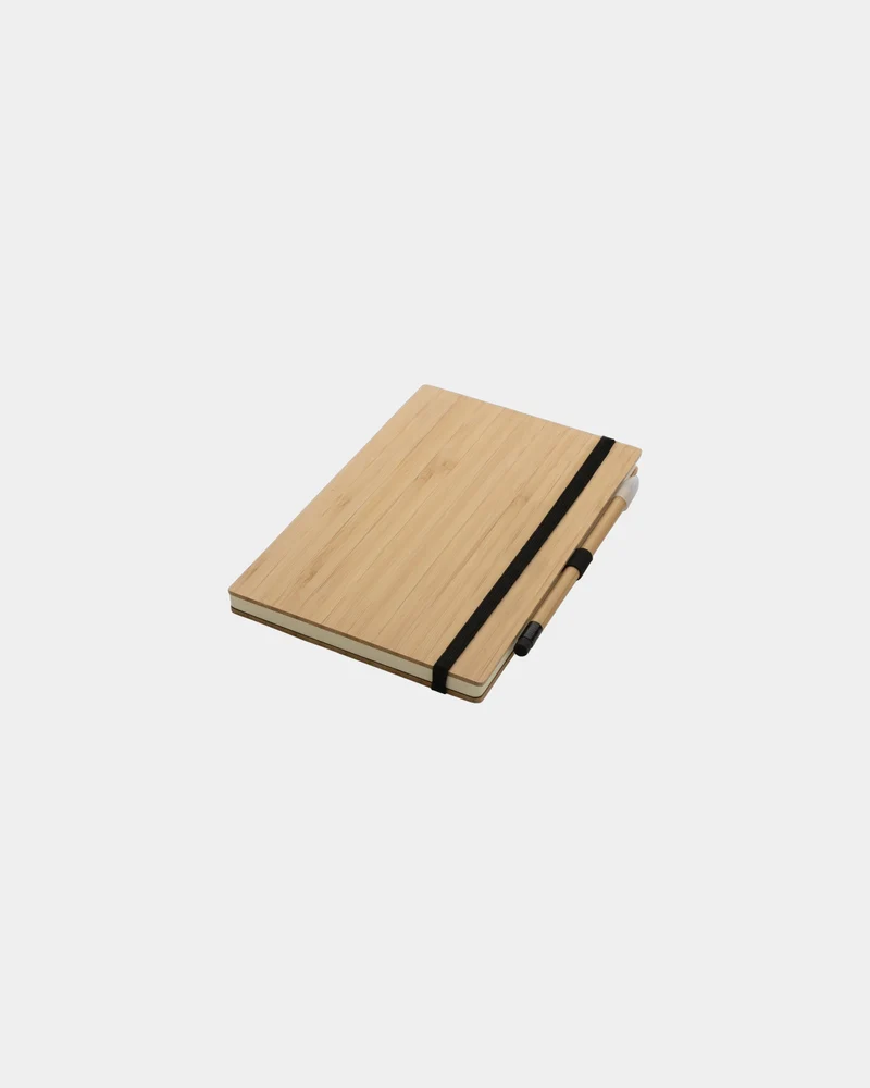 Set libreta y lápiz infinito bambú para personalizar