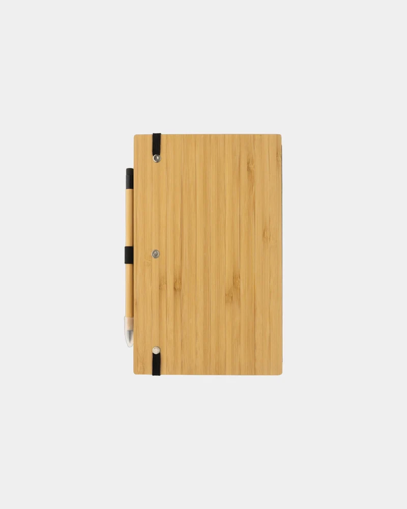 Set libreta y lápiz infinito bambú para personalizar