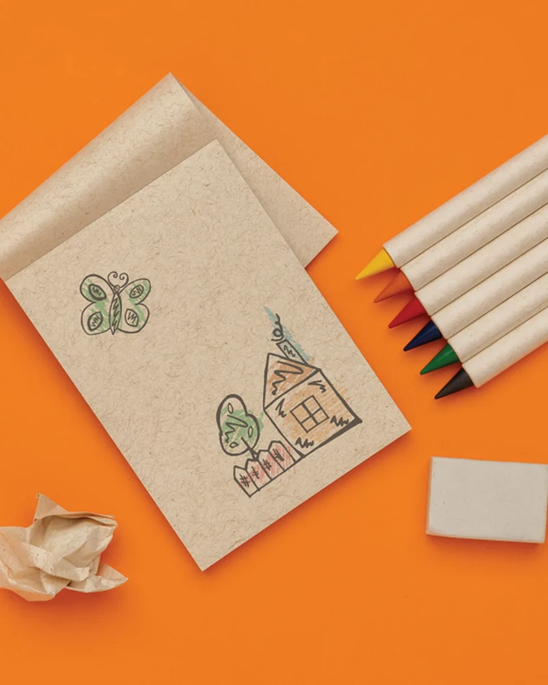 Set de 6 lápices de colores reciclados para personalizar