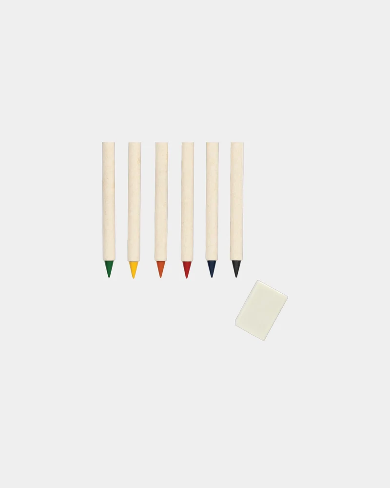Set de 6 lápices de colores reciclados para personalizar