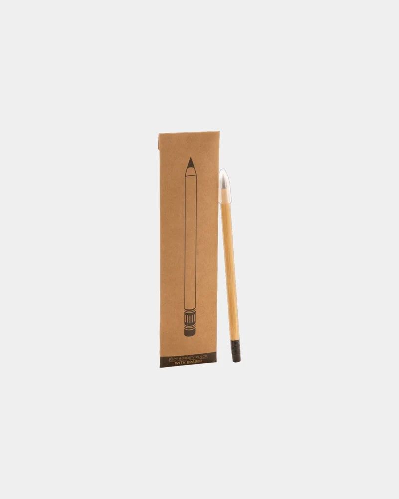 Lápiz infinito de bambú FSC con goma para personalizar