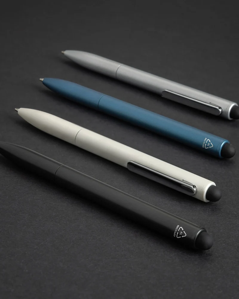Bolígrafo aluminio reciclado con stylus para personalizar