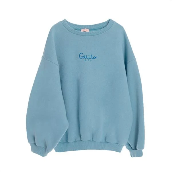 Sudadera Oversize Basica Guito Azul 100% Algodón
