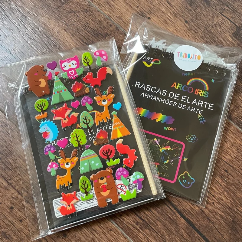 Pack cuaderno para rascar y pegatinas