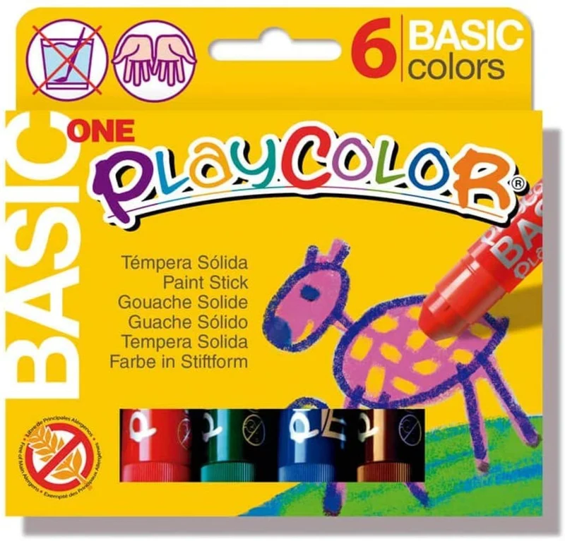Témpera sólida - 6 colores surtidos