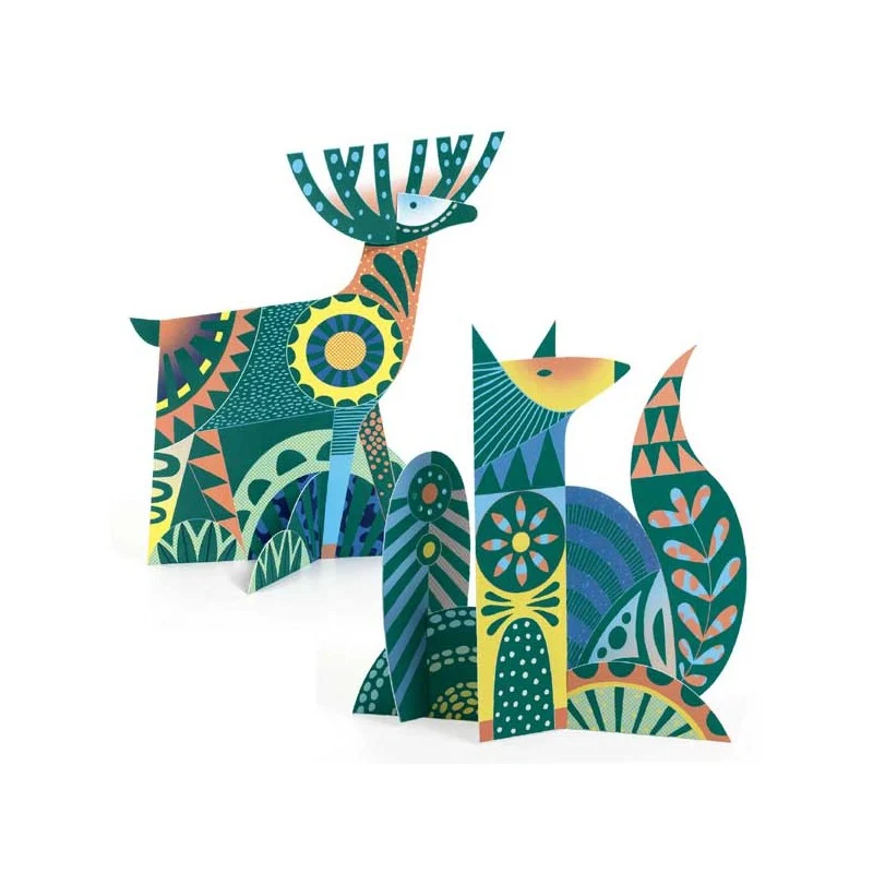 Cuadros para raspar: Animales Folk - Djeco