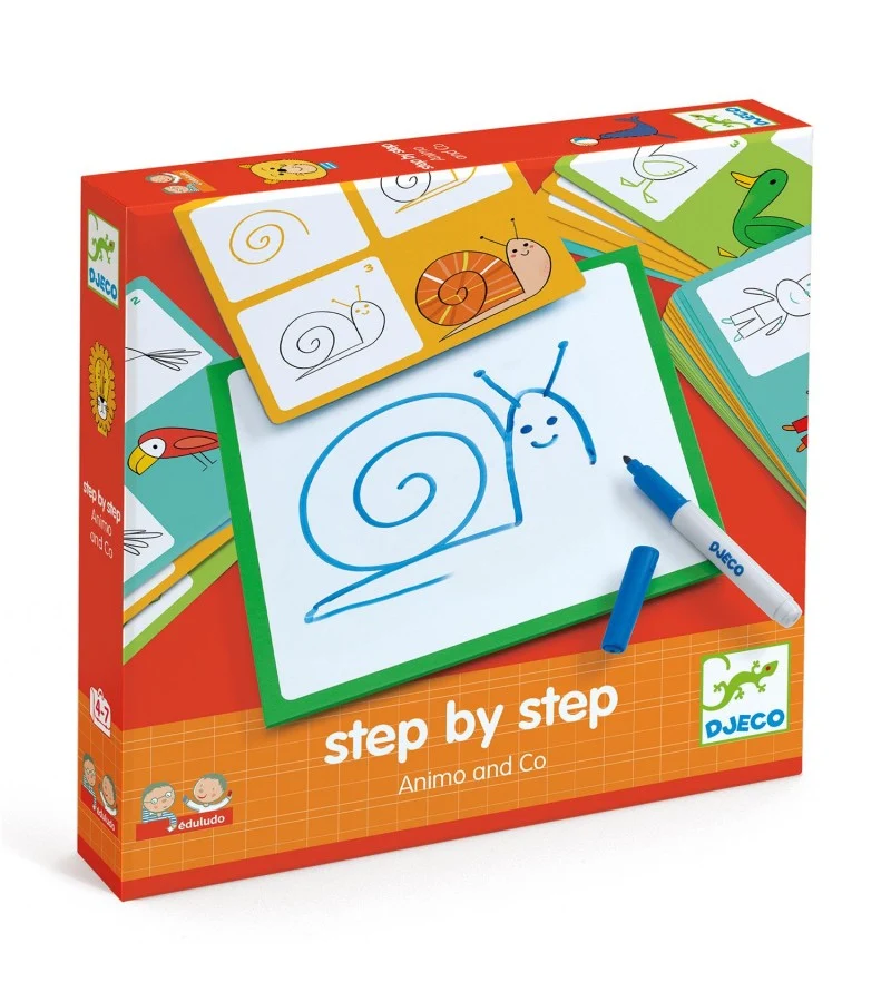 Aprender a dibujar: Step by step Animals & Co - Djeco