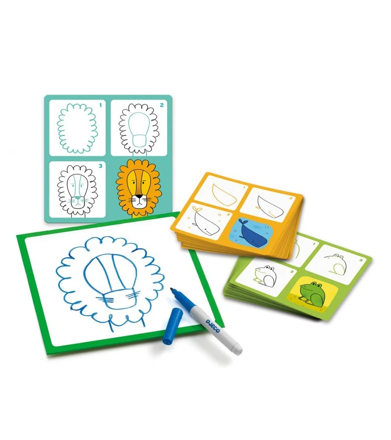Aprender a dibujar: Step by step Animals & Co - Djeco