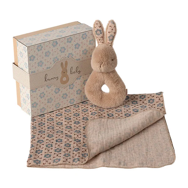 Set Sonajero Conejo Melocotón Crema Maileg