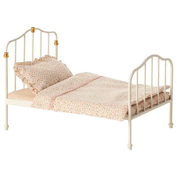 Cama Vintage Ratón Blanco Roto Maileg
