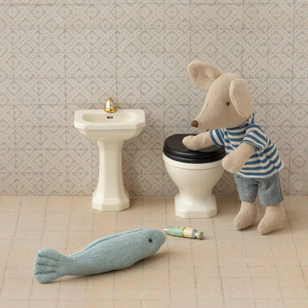 Lavabo De Baño Ratón Blanco Roto Maileg