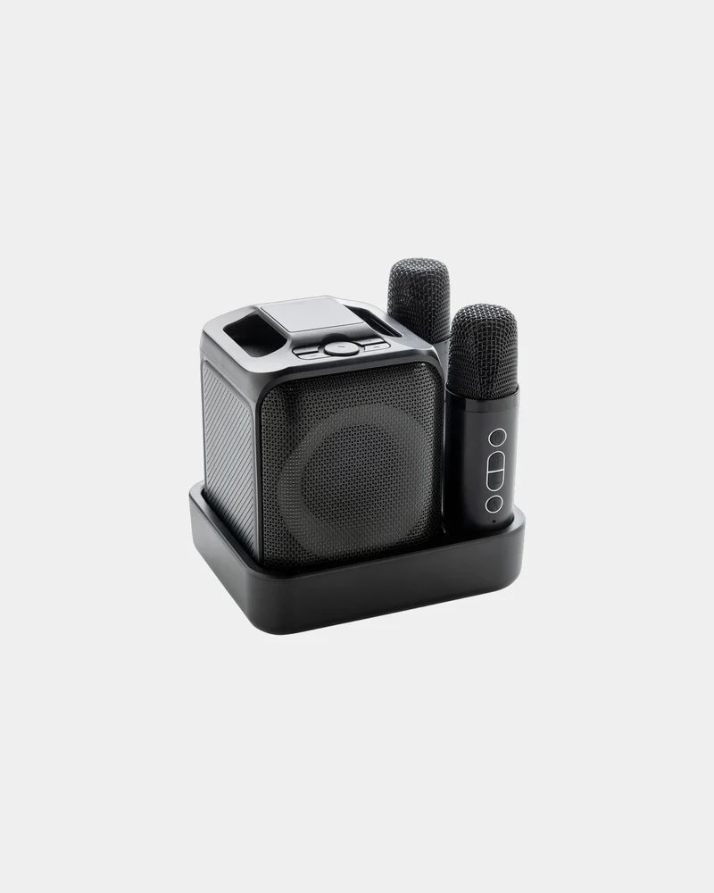 Set karaoke doble micro ABS reciclado para personalizar