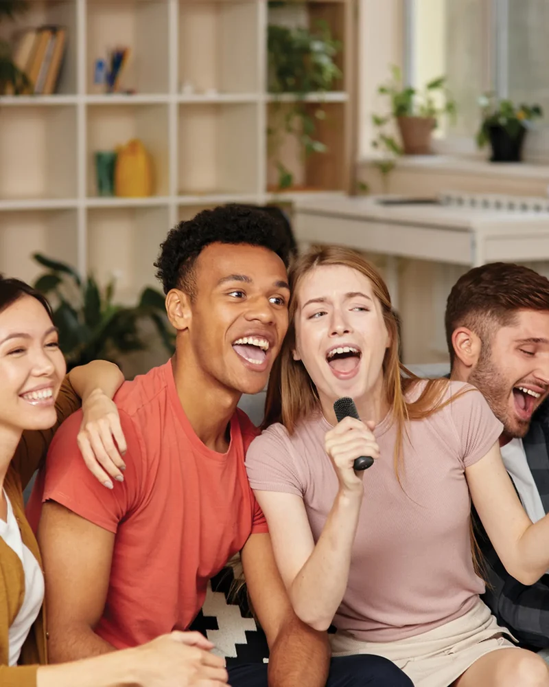 Set karaoke doble micro ABS reciclado para personalizar
