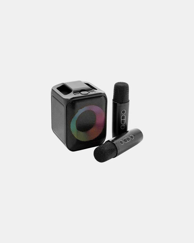 Set karaoke doble micro ABS reciclado para personalizar