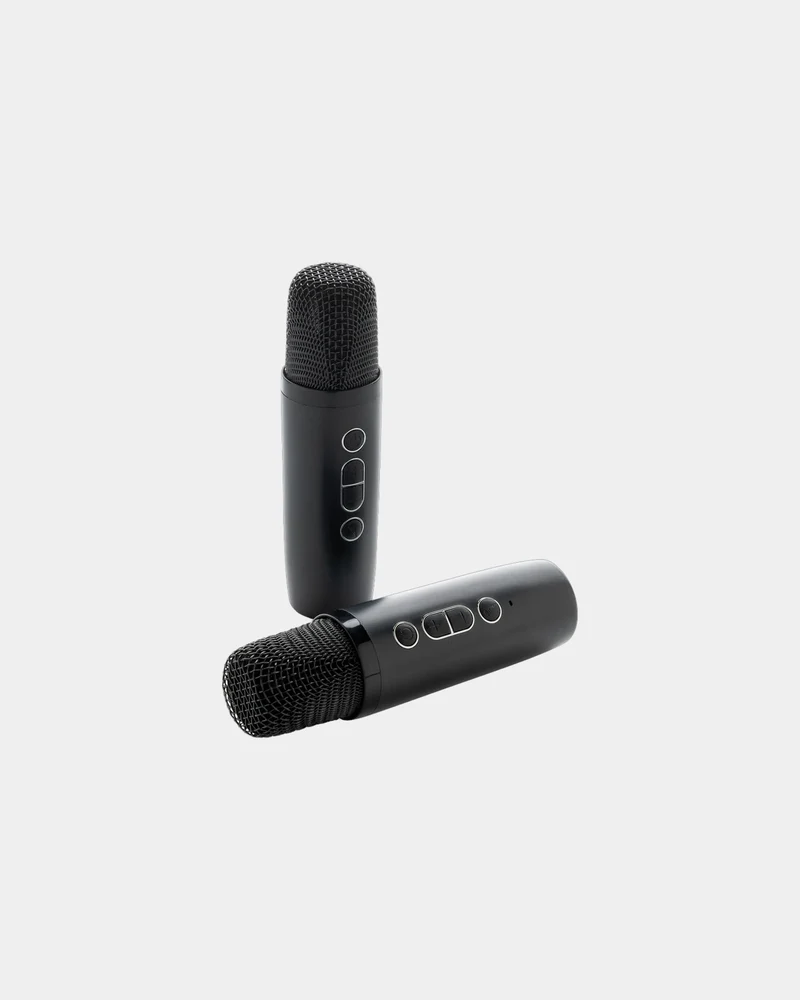 Set karaoke doble micro ABS reciclado para personalizar