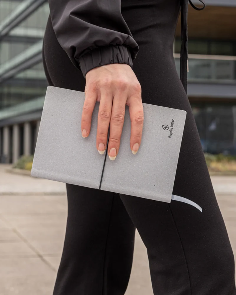 Libreta A5 cuero reciclado GRS para personalizar