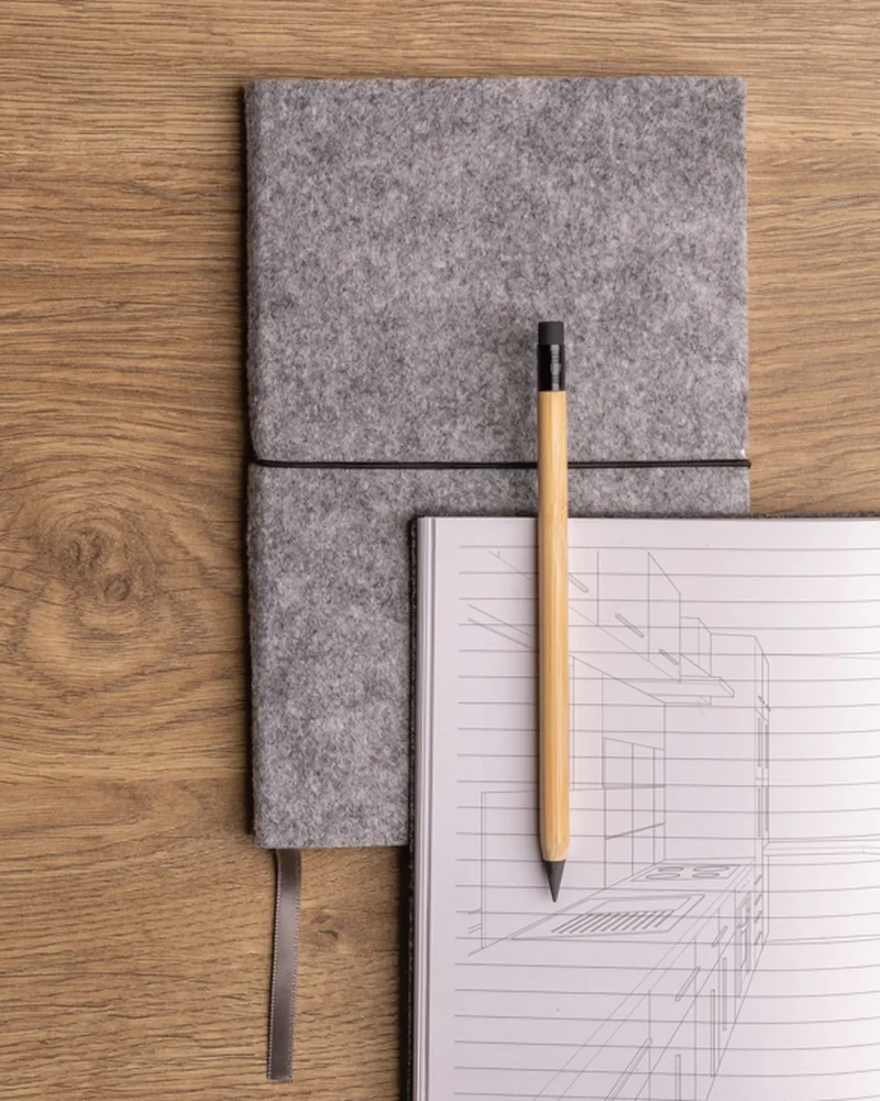 Libreta A5 fieltro reciclado GRS para personalizar