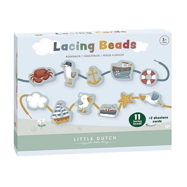 Figuras Madera Enlazar Cordones Little Dutch Azul