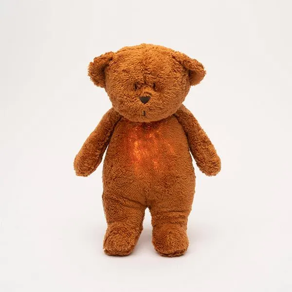 Peluche Moonie Oso Orgánico con Luz y Sonido Caramel Natur