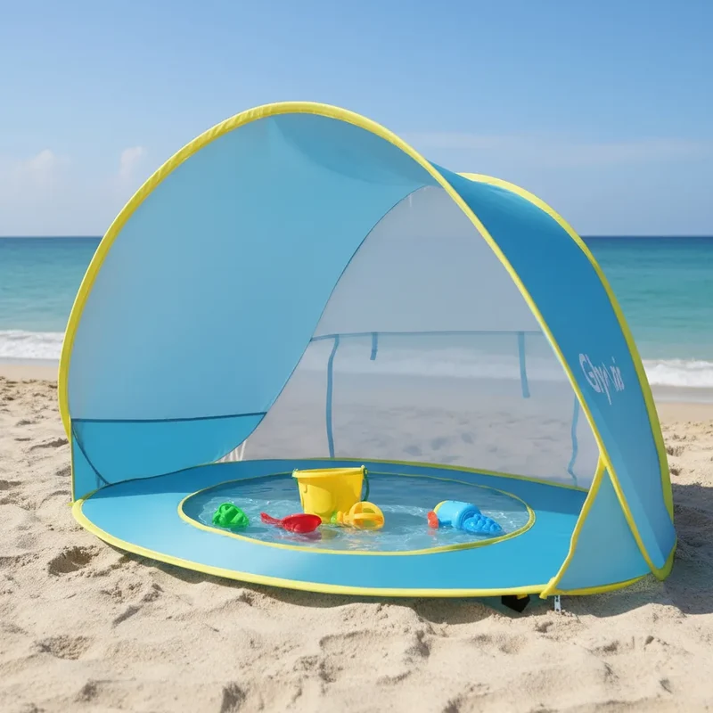 Carpa De Playa Con Piscina Para Niños Y Bebés Filtro UV