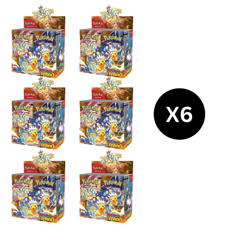 Case 6 Cajas Sobres Chispas Fulgurantes | Surging Sparks Booster Box - sv8 - Español