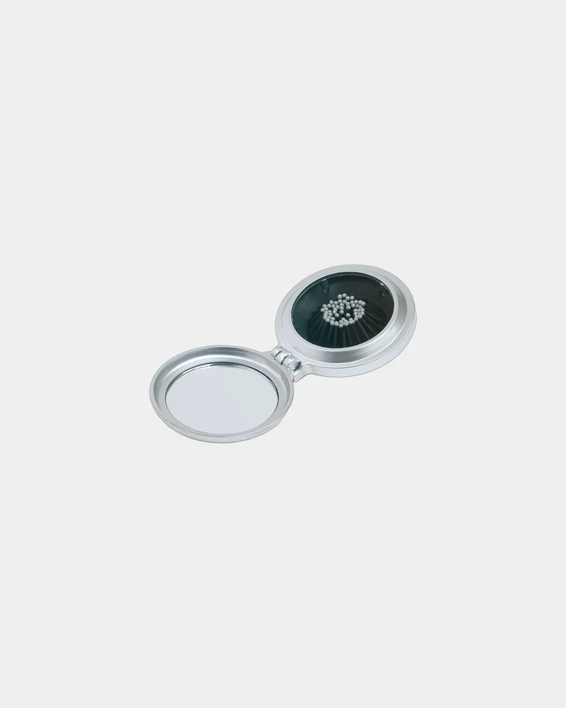 Cepillo espejo plegable plateado para personalizar
