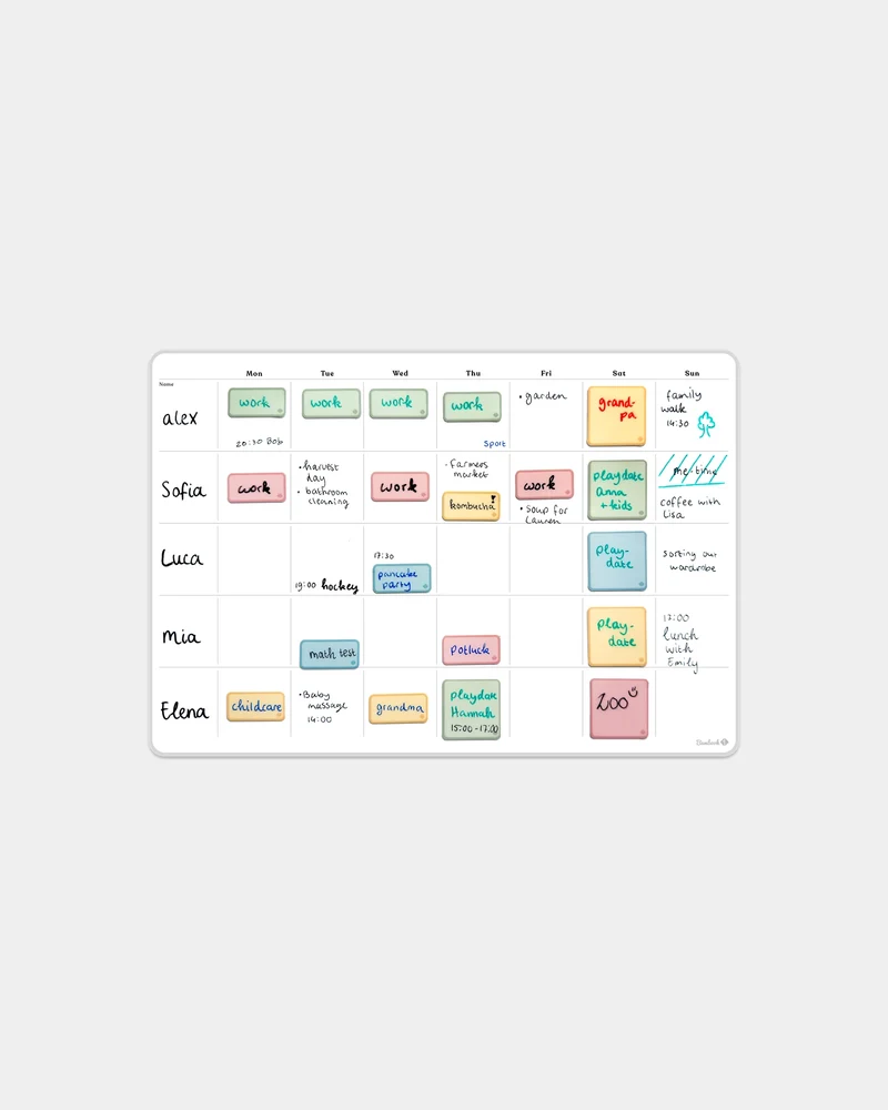 Calendario semanal adhesivo Bambook para personalizar