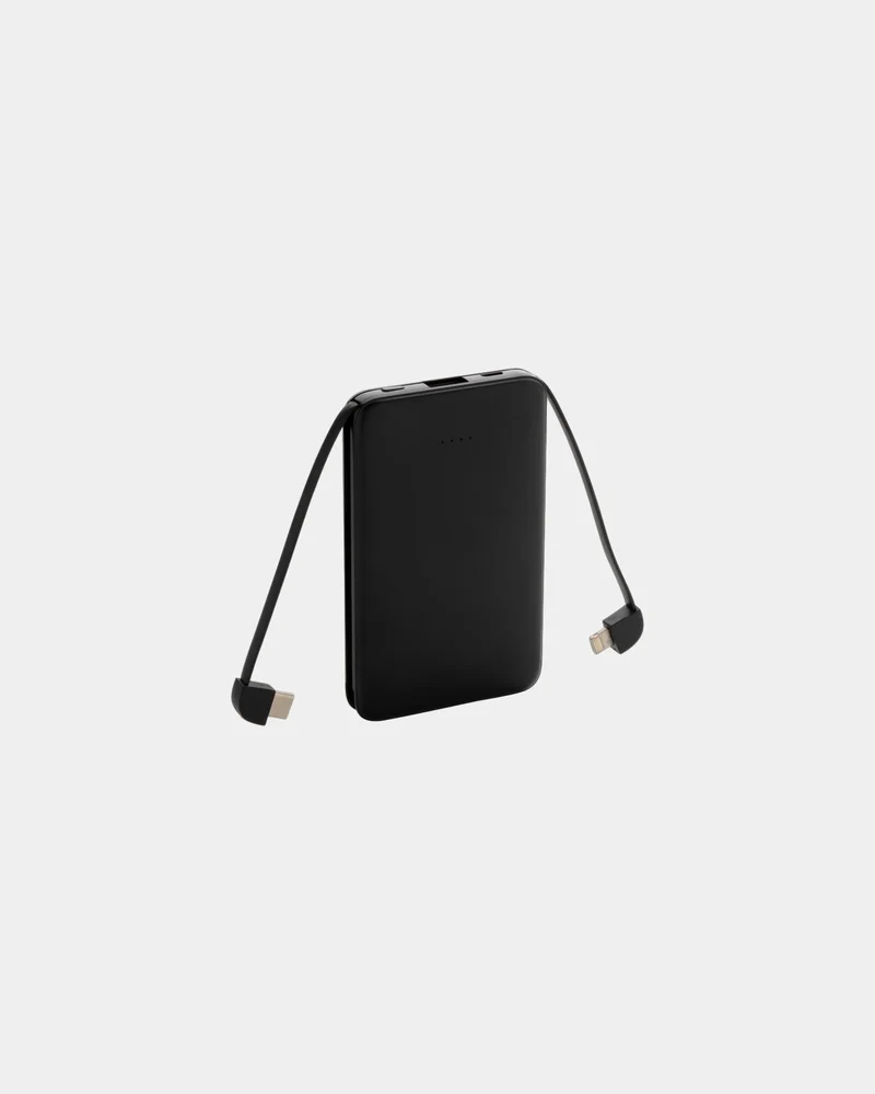 Power bank 5000 mAh con cables integrados para personalizar