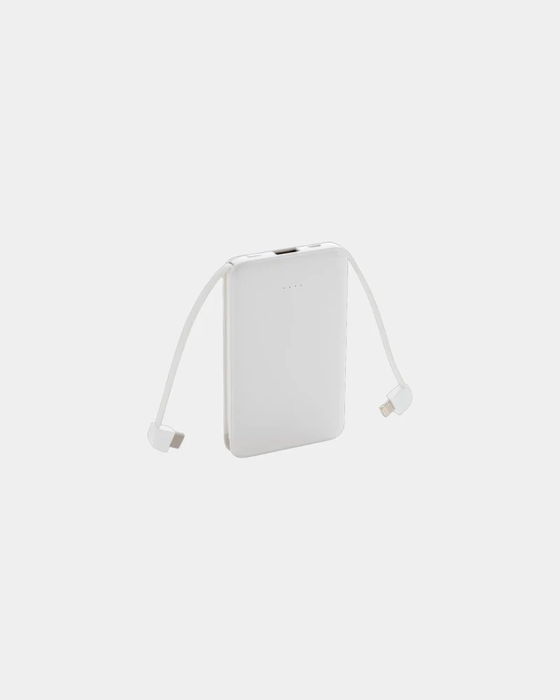 Power bank 5000 mAh con cables integrados para personalizar