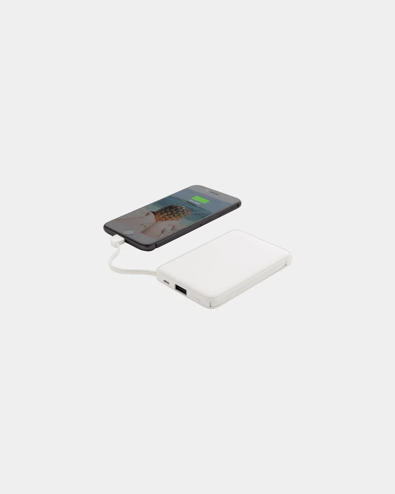 Power bank 5000 mAh con cables integrados para personalizar