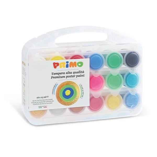 Maletín De 18 Temperas - Colores Primarios Fluo Y Metal 18X25ml