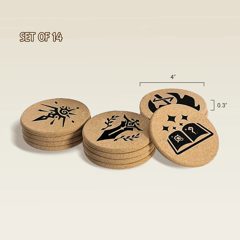 DnD Class Coasters - Cork (14-Pack)