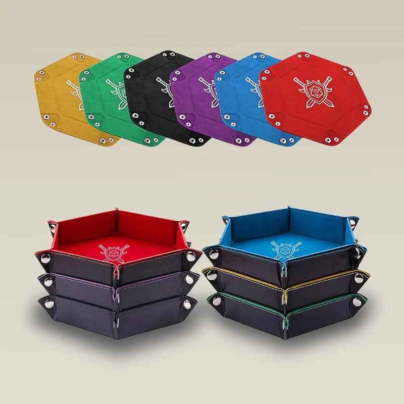Folding Hexagon Dice Tray Set (6-Pack)