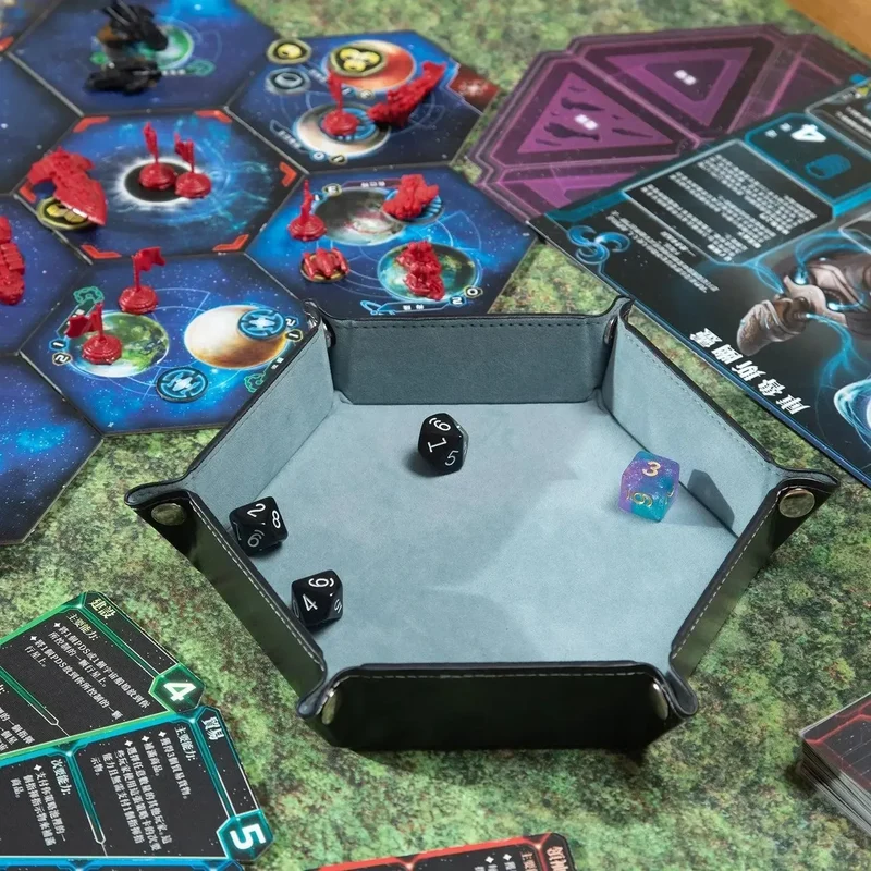Folding Hexagon Dice Tray Set (6-Pack)