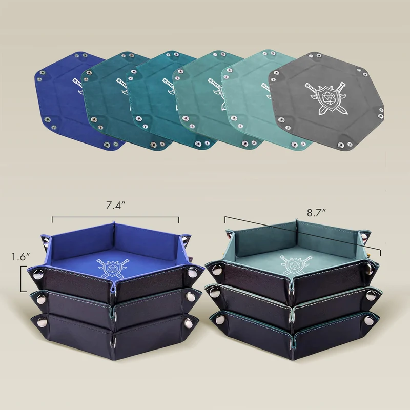 Folding Hexagon Dice Tray Set (6-Pack)