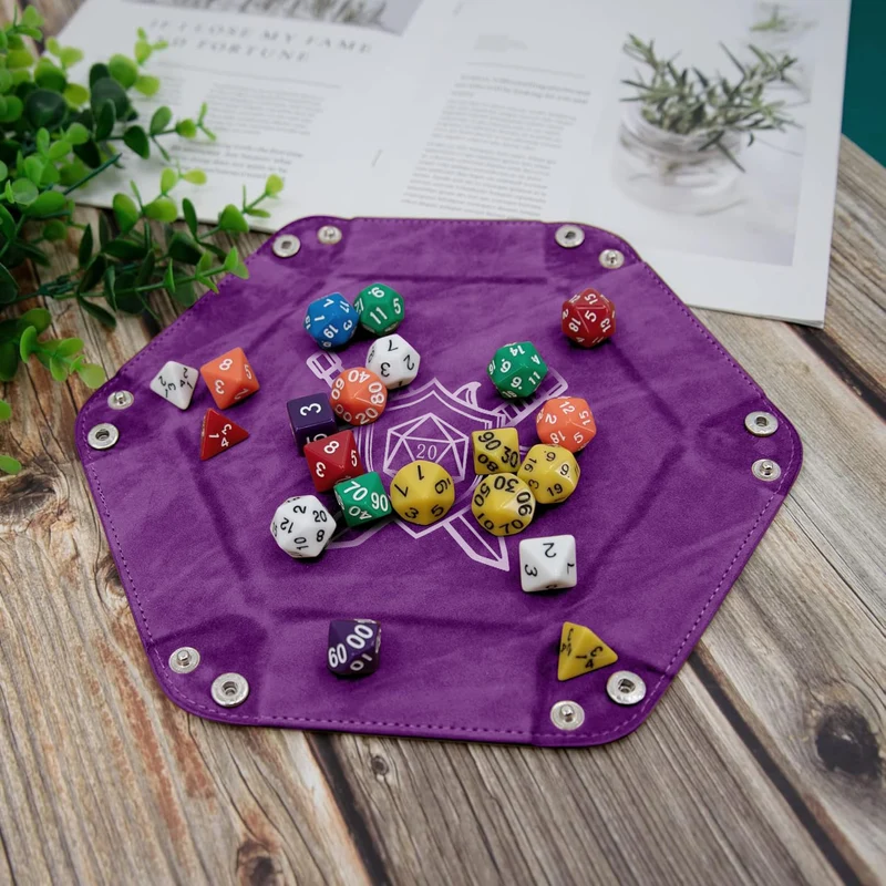 Folding Hexagon Dice Tray Set (6-Pack)