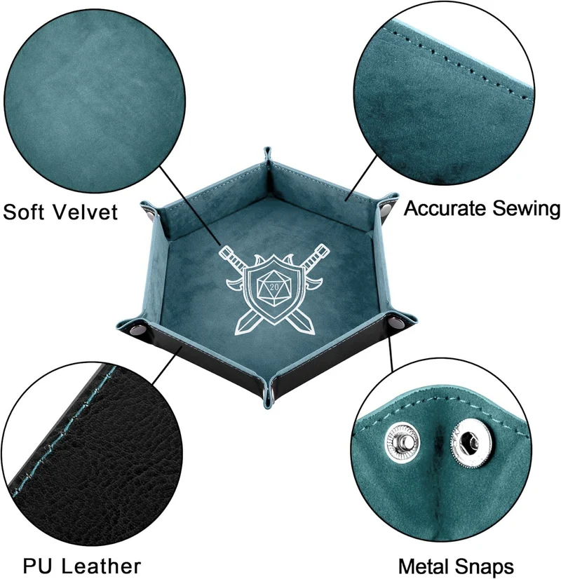 Folding Hexagon Dice Tray Set (6-Pack)