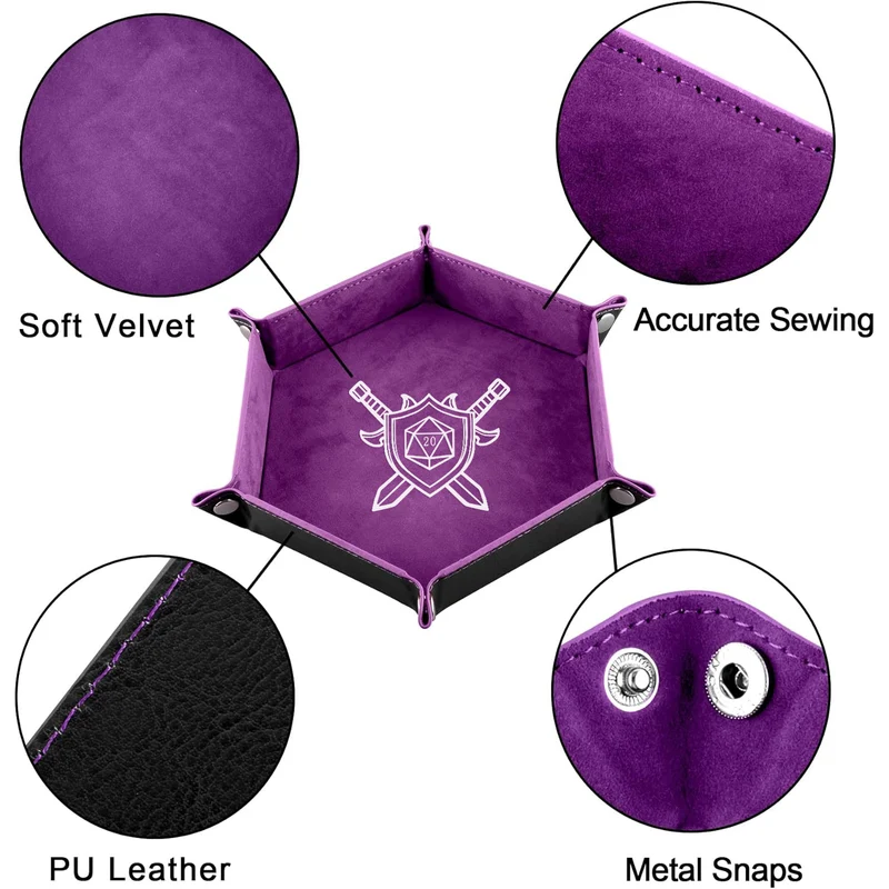 Folding Hexagon Dice Tray Set (6-Pack)