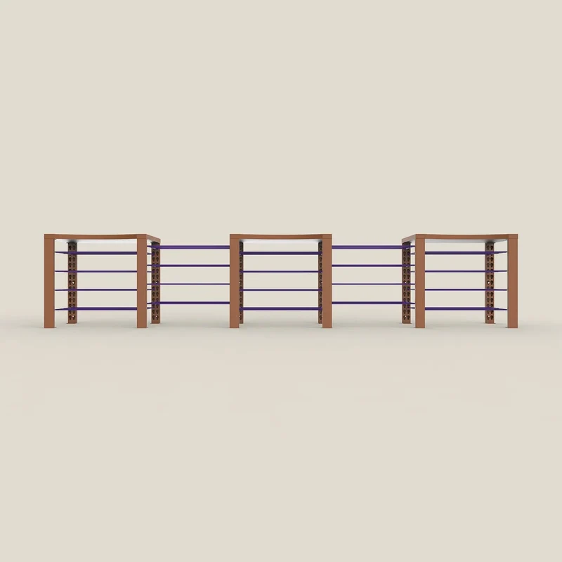Triple ShortThrone with 20 shelves