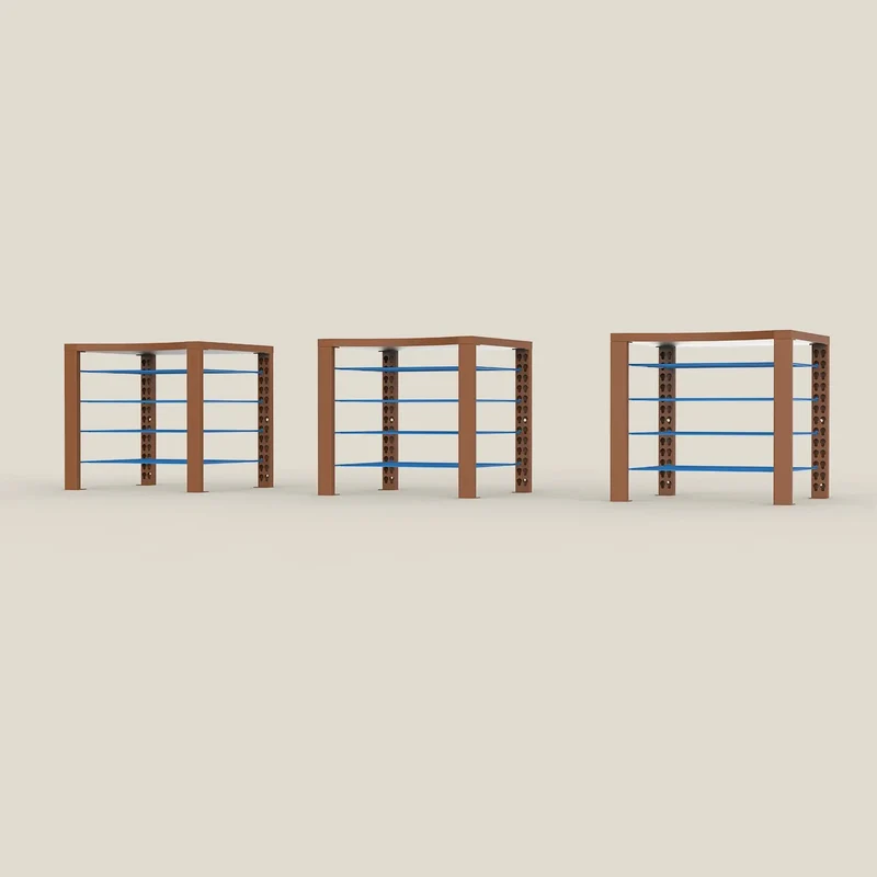 Triple ShortThrone with 12 shelves