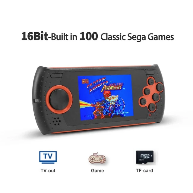 Nuevo 3.0" Built-in de 100 juegos clásicos de mano consola de salida y SD Card Sega 8G Retro Video Juegos de apoyo al jugador HDMI