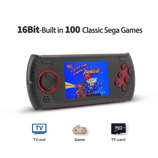 Nuevo 3.0" Built-in de 100 juegos clásicos de mano consola de salida y SD Card Sega 8G Retro Video Juegos de apoyo al jugador HDMI