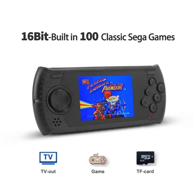 Nuevo 3.0" Built-in de 100 juegos clásicos de mano consola de salida y SD Card Sega 8G Retro Video Juegos de apoyo al jugador HDMI
