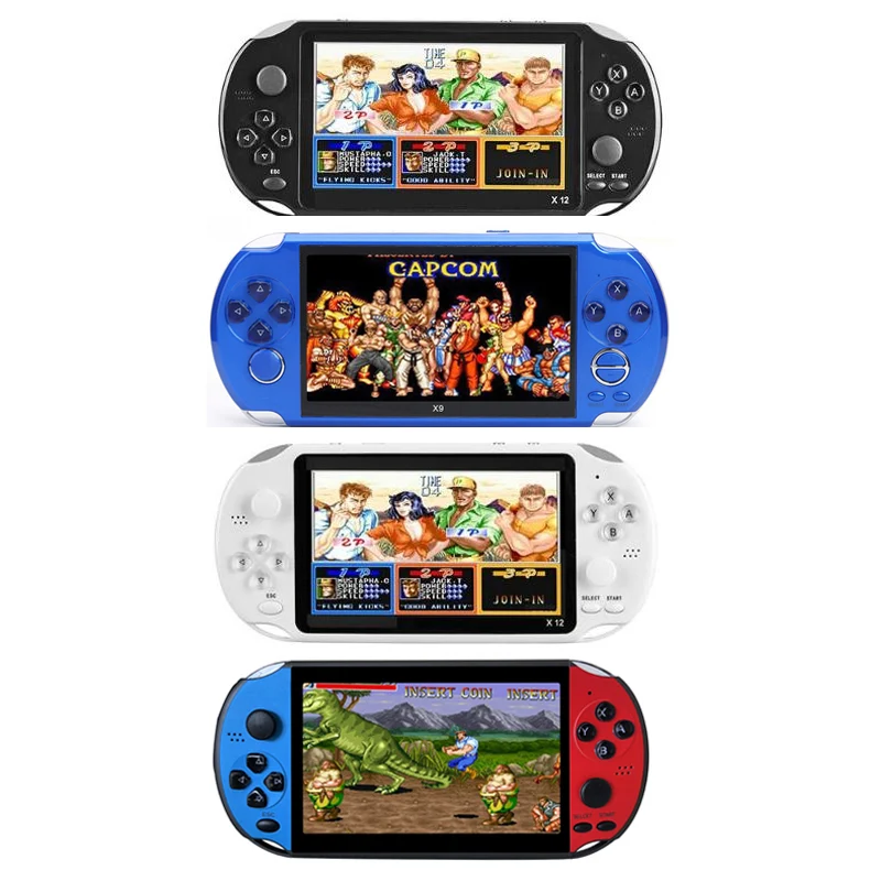 X12 Reproductor de video de juegos portátil de 5.1 pulgadas Pantalla LED 8G 16G Pantalla incorporada 2500/3000 Juegos X9 X12PLUS Consolas Retro Soporte Tarjeta TF