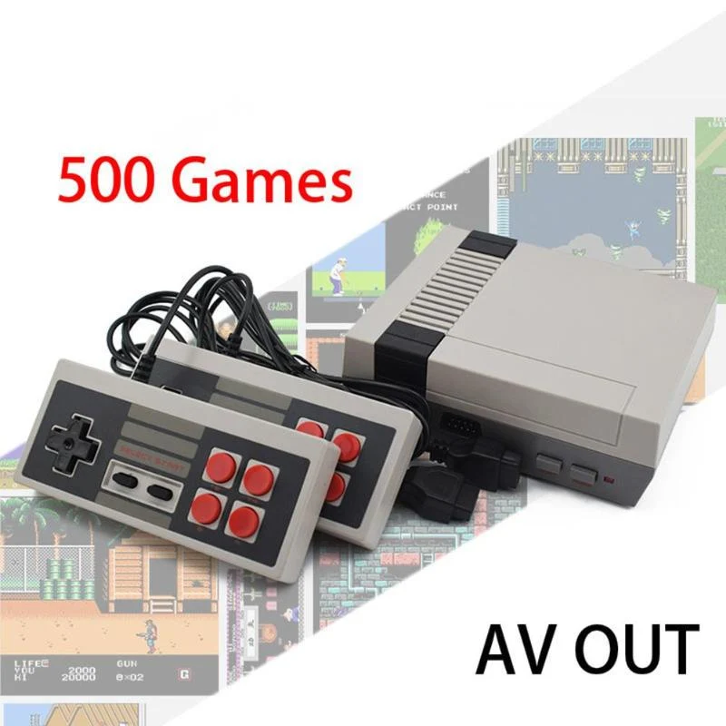 ALLOYSEED Consola de juegos retro Mini TV Reproductor de juegos portátil de 8 bits Consola de videojuegos para niños 500/620 Juegos clásicos incorporados Regalos