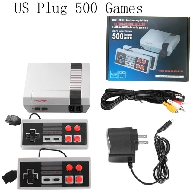 ALLOYSEED Mini 8 bits incorporado 500/620 Juegos clásicos Retro Handheld Game Player Puerto AV TV Consola de juegos Consola de videojuegos para niños