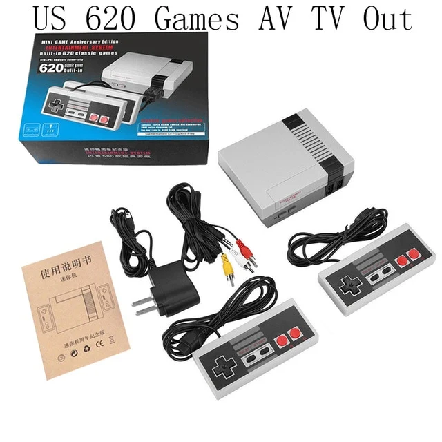 ALLOYSEED Mini 8 bits incorporado 500/620 Juegos clásicos Retro Handheld Game Player Puerto AV TV Consola de juegos Consola de videojuegos para niños