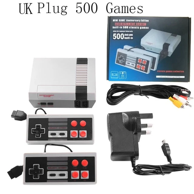 ALLOYSEED Mini 8 bits incorporado 500/620 Juegos clásicos Retro Handheld Game Player Puerto AV TV Consola de juegos Consola de videojuegos para niños