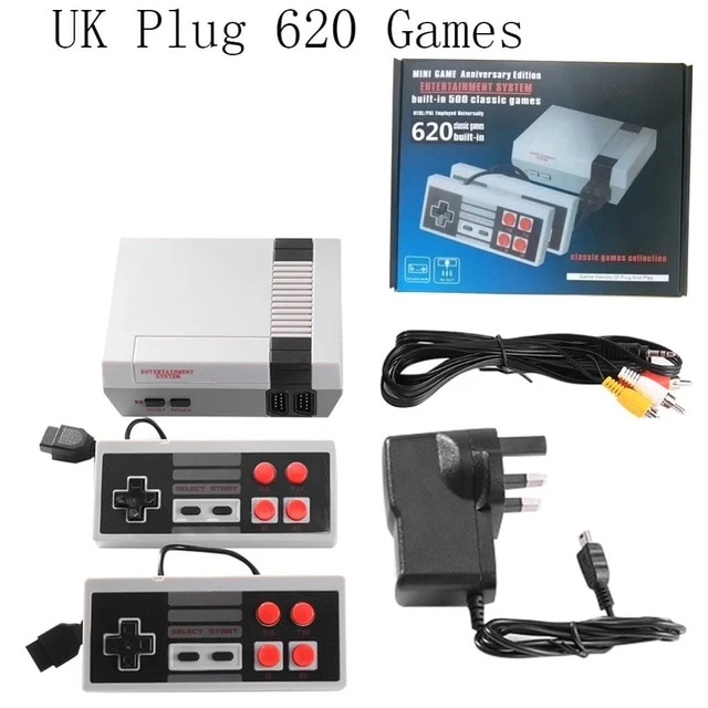 ALLOYSEED Mini 8 bits incorporado 500/620 Juegos clásicos Retro Handheld Game Player Puerto AV TV Consola de juegos Consola de videojuegos para niños